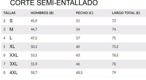TALLAS CORTE SEMIENTALLADO 2023