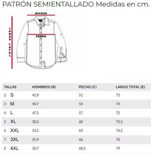 IMAGEN TALLAS SEMI ENTALLADO