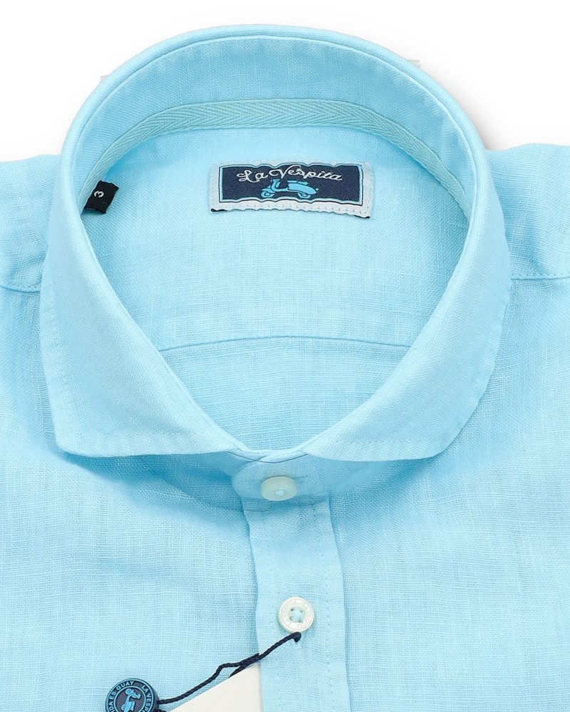 serie 56205 camisa lino la vespita patron semientallado cuello 370 color 10 turquesa 100 lino (1)