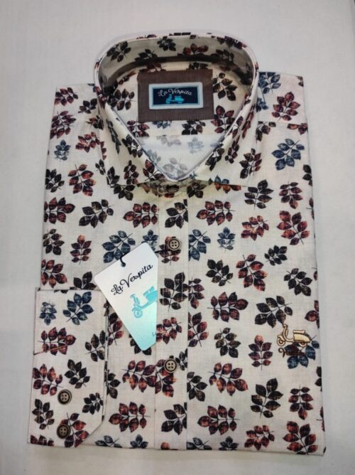 CAMISA LA VESPITA ESTAMPADA HOJAS 6079