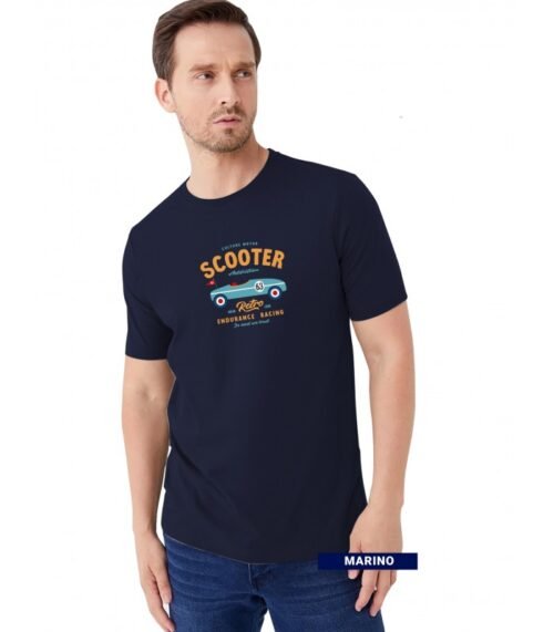 camiseta scooter retrocar marino