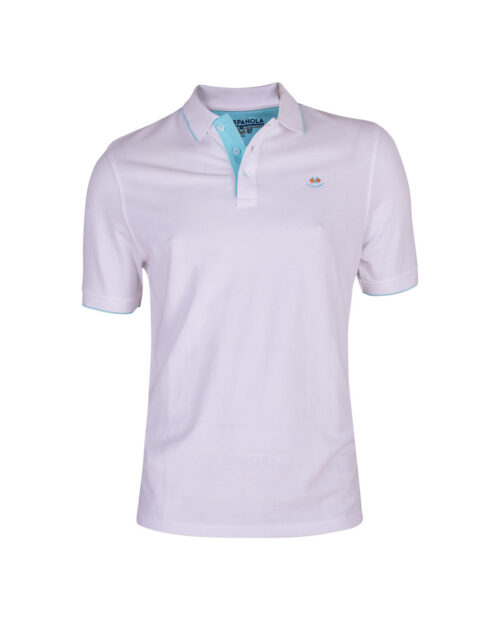 serie 10866 polo basico manga corta liso la espanola color 1 blanco 100 algodon