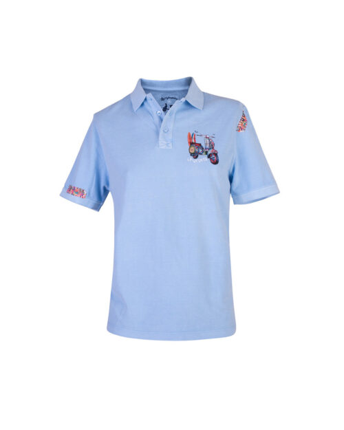 serie 50972 polo liso alg la vespita color 2 celeste 100alg