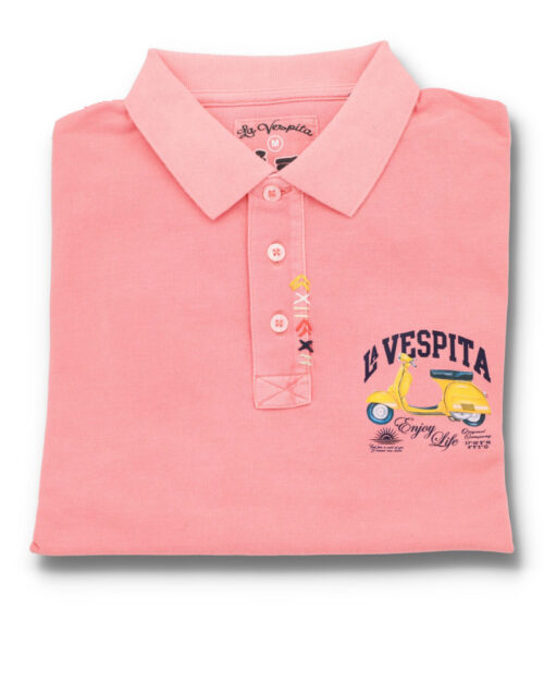 serie 50973 polo liso granito alg la vespita color 3 rosa 100alg