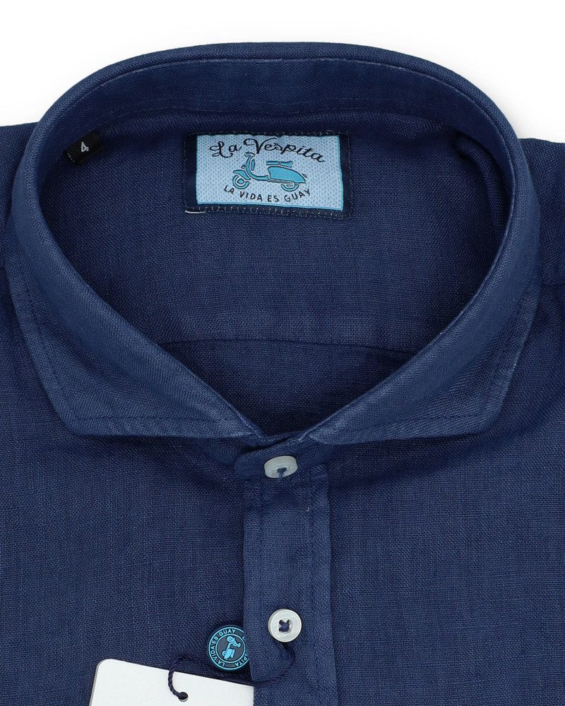 serie 56205 camisa lino la vespita patron semientallado cuello 370 color 16 azul marino 100 lino (1)