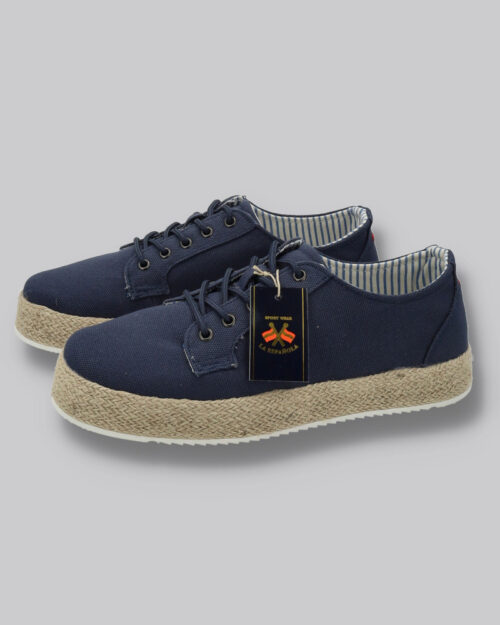 zapato lona con cordones y suela yute