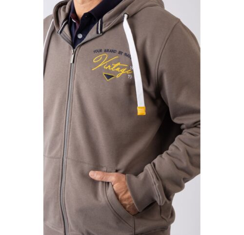 SUDADERA PRIVATA CREMALLERA MARRÓN 2748