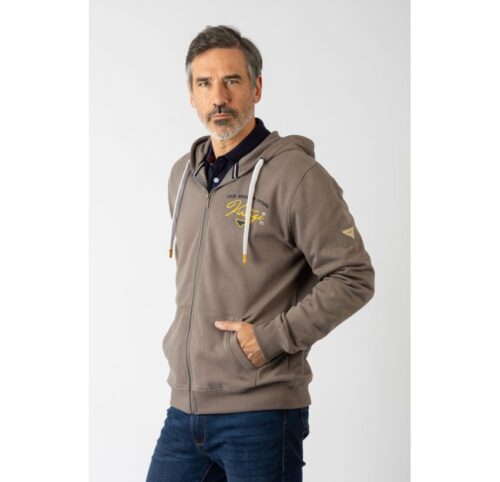 SUDADERA PRIVATA CREMALLERA MARRÓN 2748