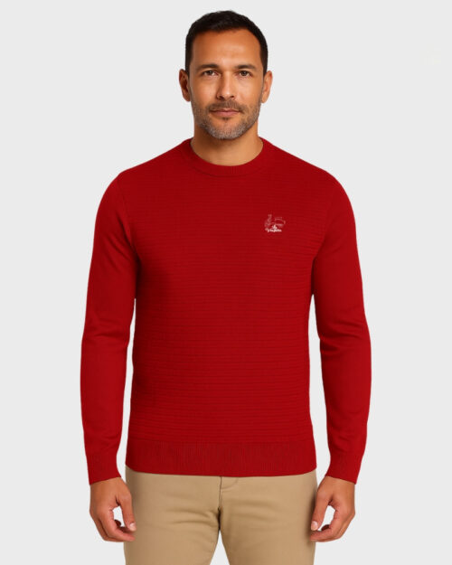 La Vespita 51051 sueter cuello caja algodon color burdeos