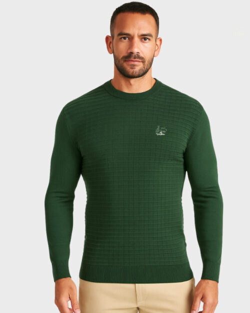 La Vespita 51051 sueter cuello caja algodon color verde