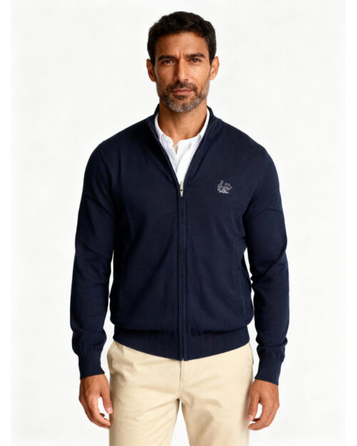 LA VESPITA 51059 chaqueta PUNTO cremallera algodon color azul marino