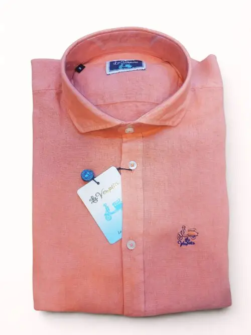 Camisa La Vespita Lino Salmón 6509