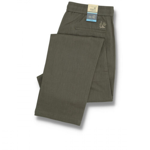 serie 516 pantalon chino gomas la vespita con elastico color color 63 kaky 55lino 45algodon