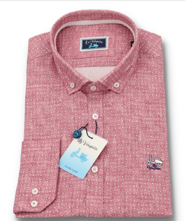 Camisa La Vespita Estampado Rosa 6537