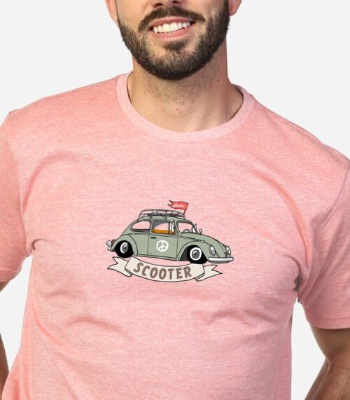 camiseta orgánica hippie car scooter