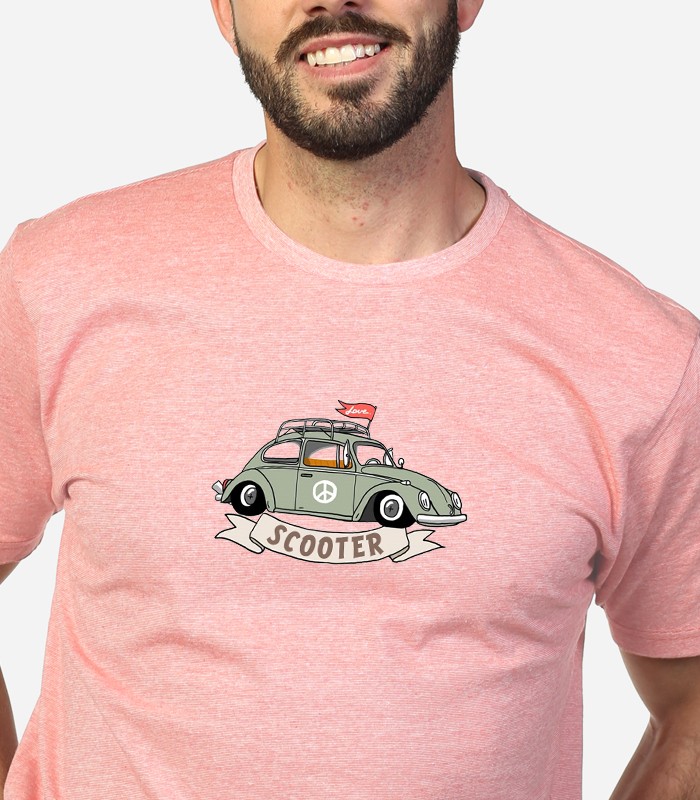 camiseta orgánica hippie car scooter