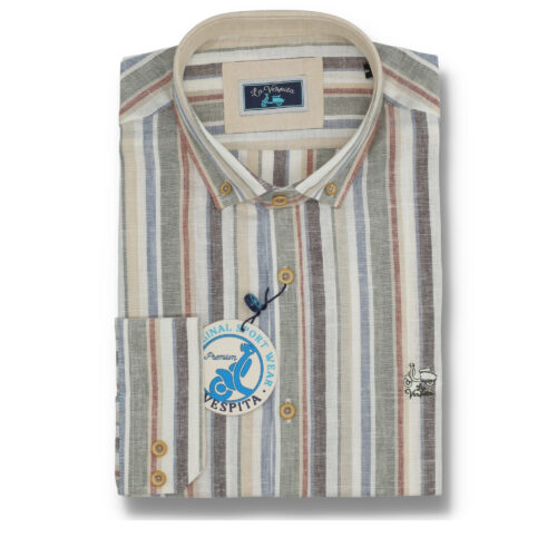 serie 56513 camisa la vespita rayas algodon patron semientallado cuello 305 100 algodon color 1