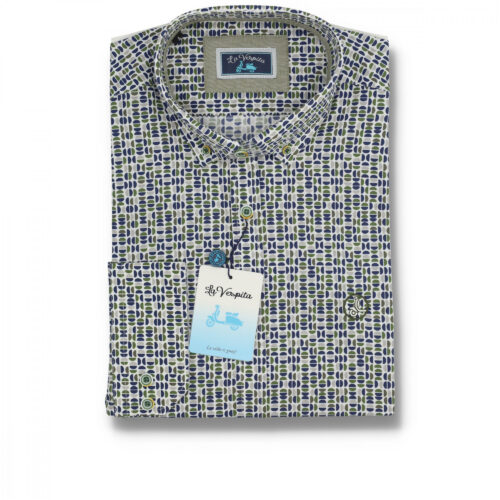 serie 56561 camisa la vespita cuadros patron semientallado cuello 305 100 algodon color 1