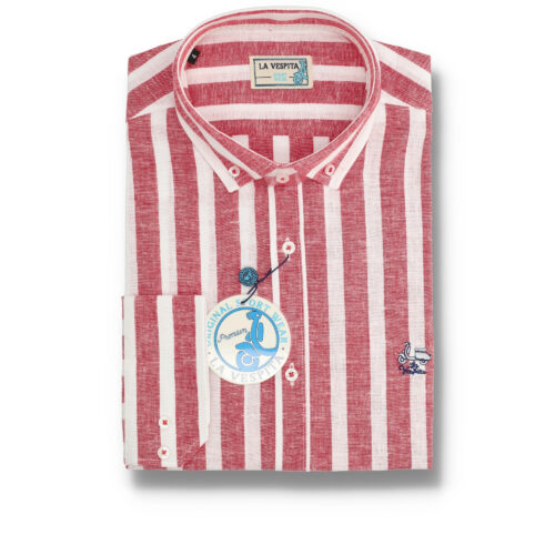 serie 56572 camisa la vespita rayas patron semientallado cuello 305 50lino 50algodon color 2