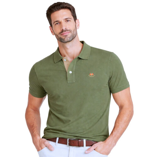 serie 10951 polo granito basico la espanola color 7 verde kaky 100 algodon (1)